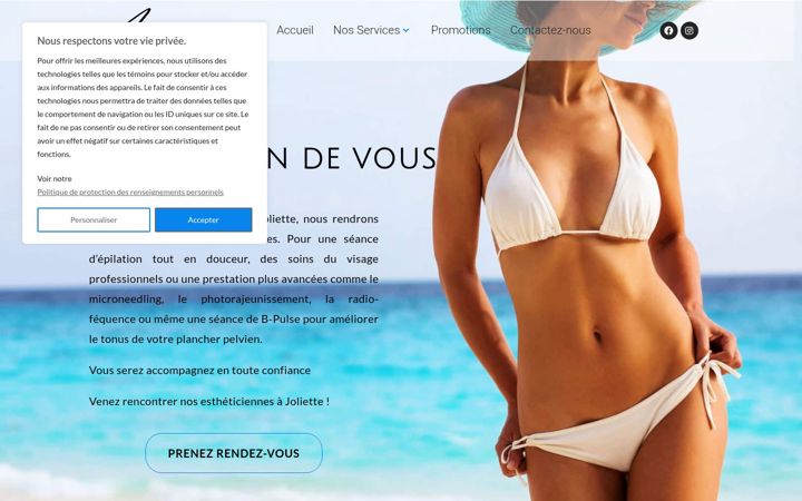 Screenshot of azurcentreesthetique.ca
