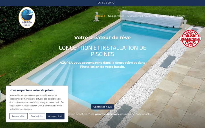 Skærmbillede af azurea-piscines.fr