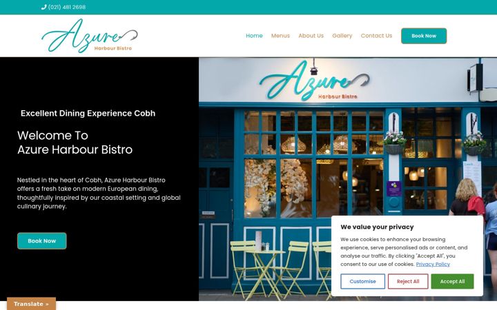 Screenshot of azurebistro.ie