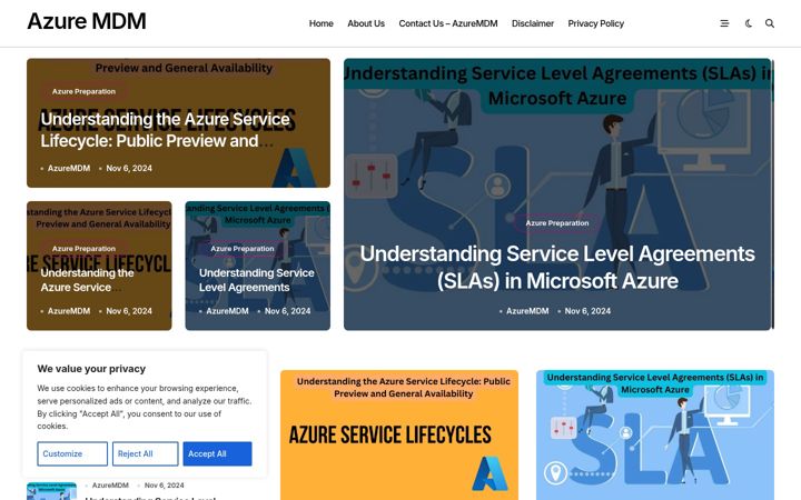 Screenshot of azuremdm.com
