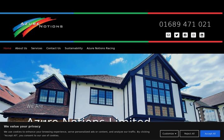 Screenshot of azurenotions.co.uk