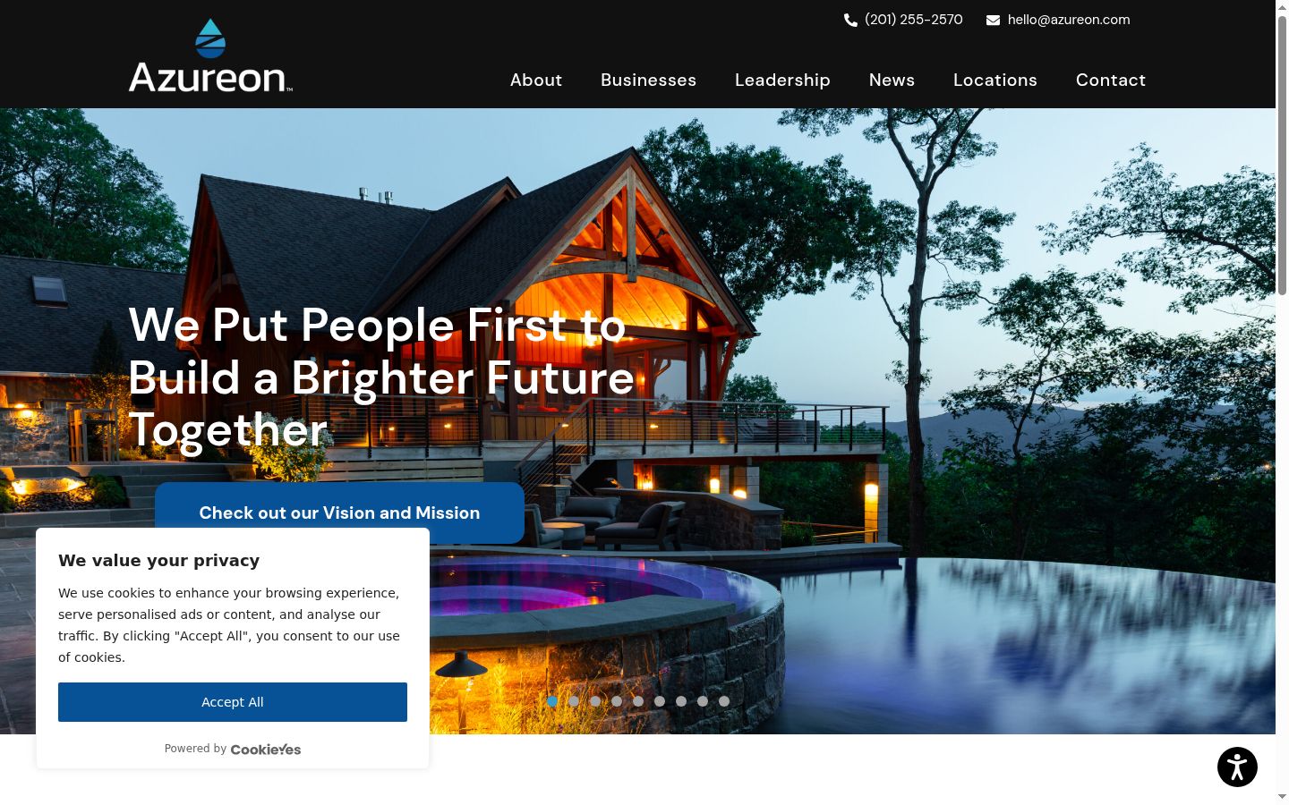 Screenshot of the consent banner shown before any interaction