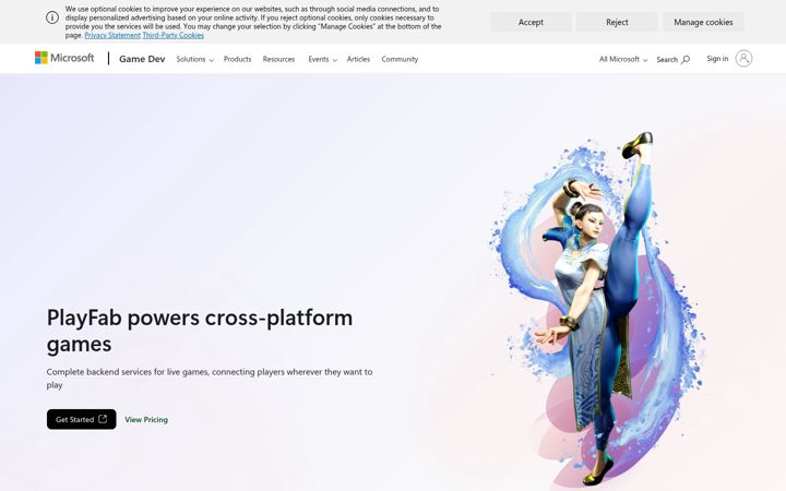 Screenshot of azureplayfab.com