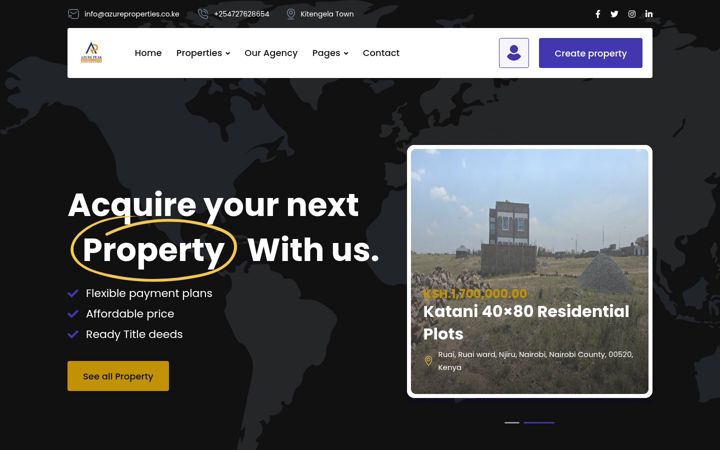 Screenshot of azureproperties.co.ke
