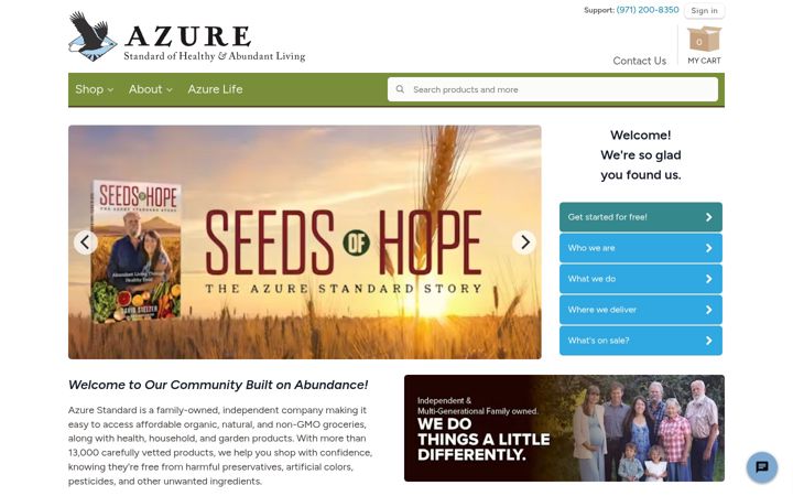 Screenshot of azurestandard.com
