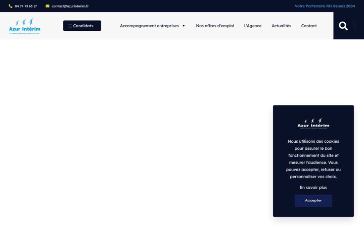 Screenshot of azurinterim.fr
