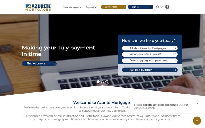 Screenshot of azuritemortgages.co.uk