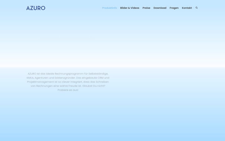Kuvakaappaus sivustosta azuro-office.de