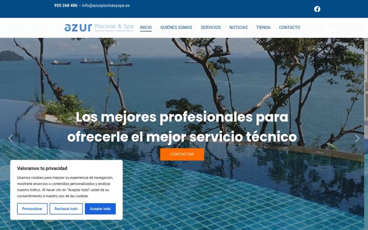 Screenshot of azurpiscinasyspa.es