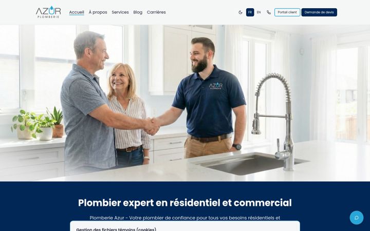 Screenshot of azurplomberie.ca