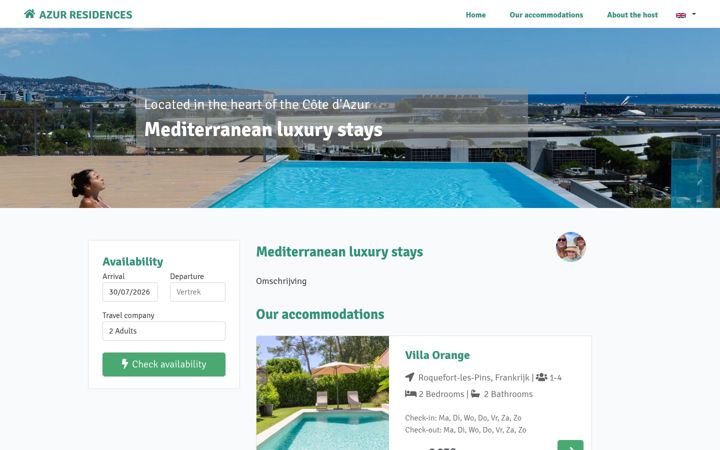 Skærmbillede af azurresidences.fr