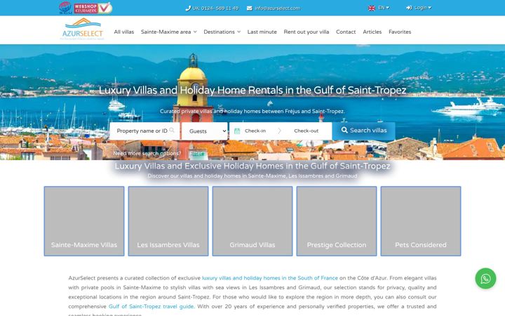 Screenshot of azurselect.com