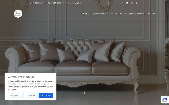 Skærmbillede af azursofaclean.fr