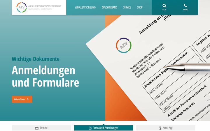 Screenshot of azv-wak-ea.de