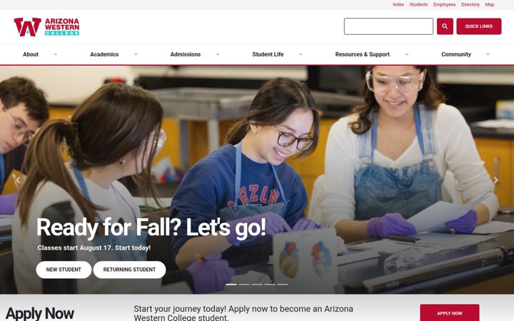 Screenshot of azwestern.edu