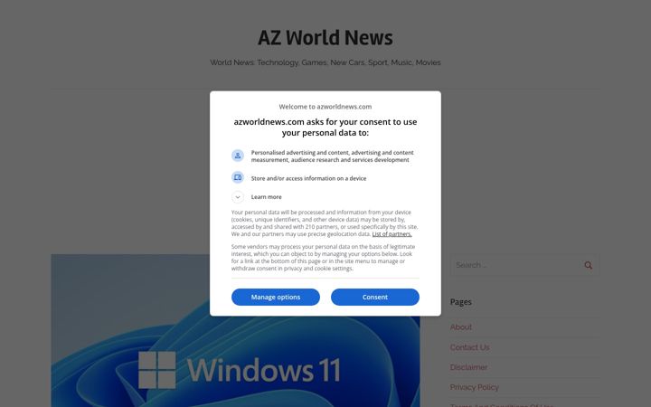 Screenshot of azworldnews.com