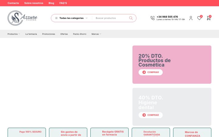 Screenshot of azzurepharma.es