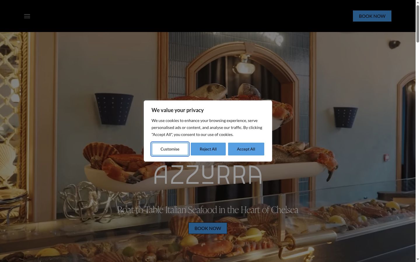Captura de ecrã do banner de consentimento apresentado antes de qualquer interação