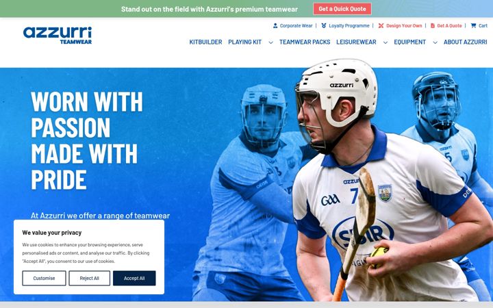 Screenshot of azzurrisport.ie