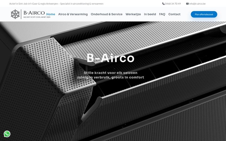 Screenshot of b-airco.be