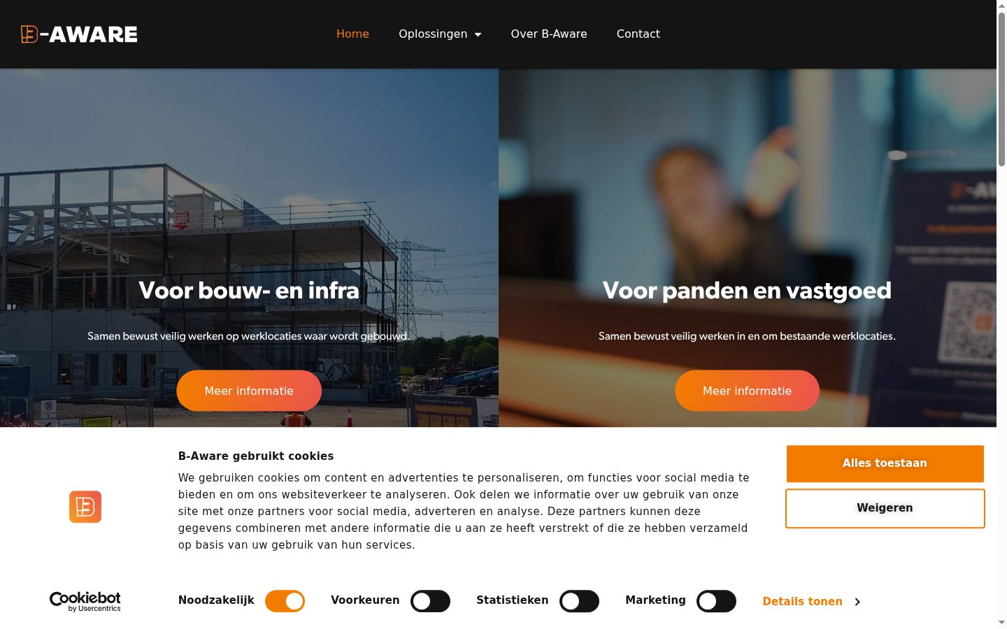 Capture d'écran de la bannière de consentement affichée avant toute interaction