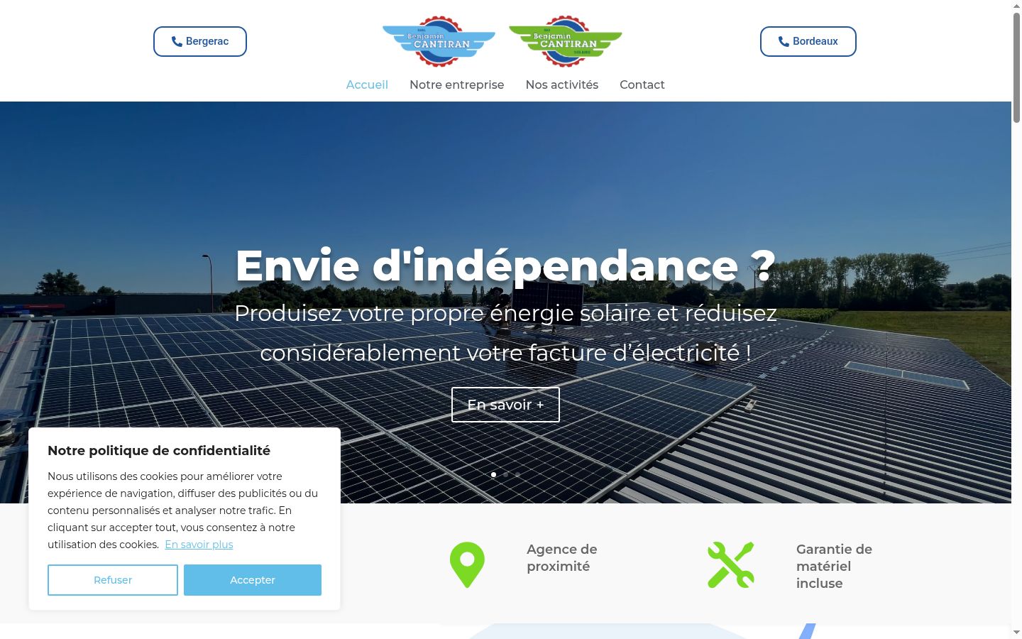 Screenshot del banner di consenso mostrato prima di qualsiasi interazione