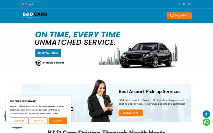 Screenshot of b-dcars.co.uk