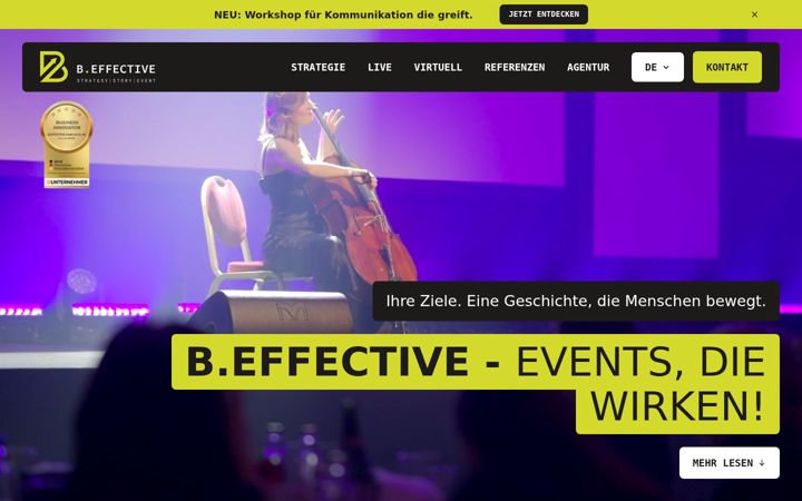 Snimka zaslona za b-effective.de