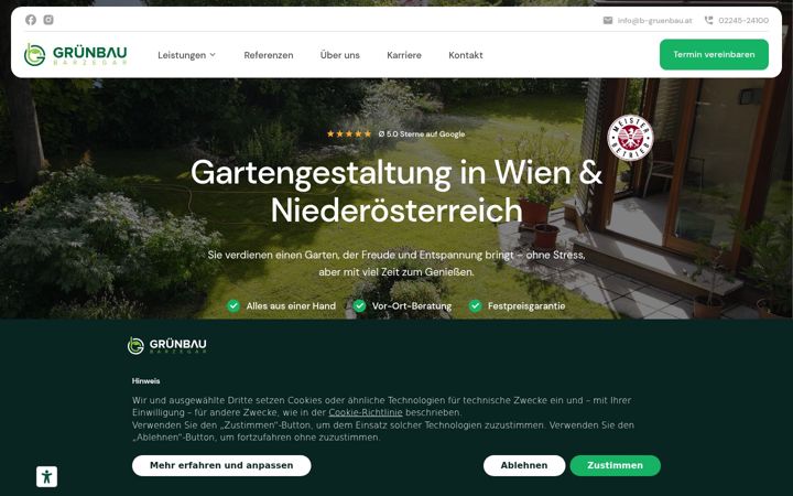 Screenshot of b-gruenbau.at