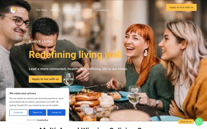 Screenshot of b-hiveliving.com