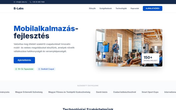 Screenshot of b-labs.hu