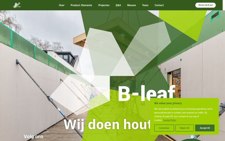 Screenshot of b-leafsysteembouw.com
