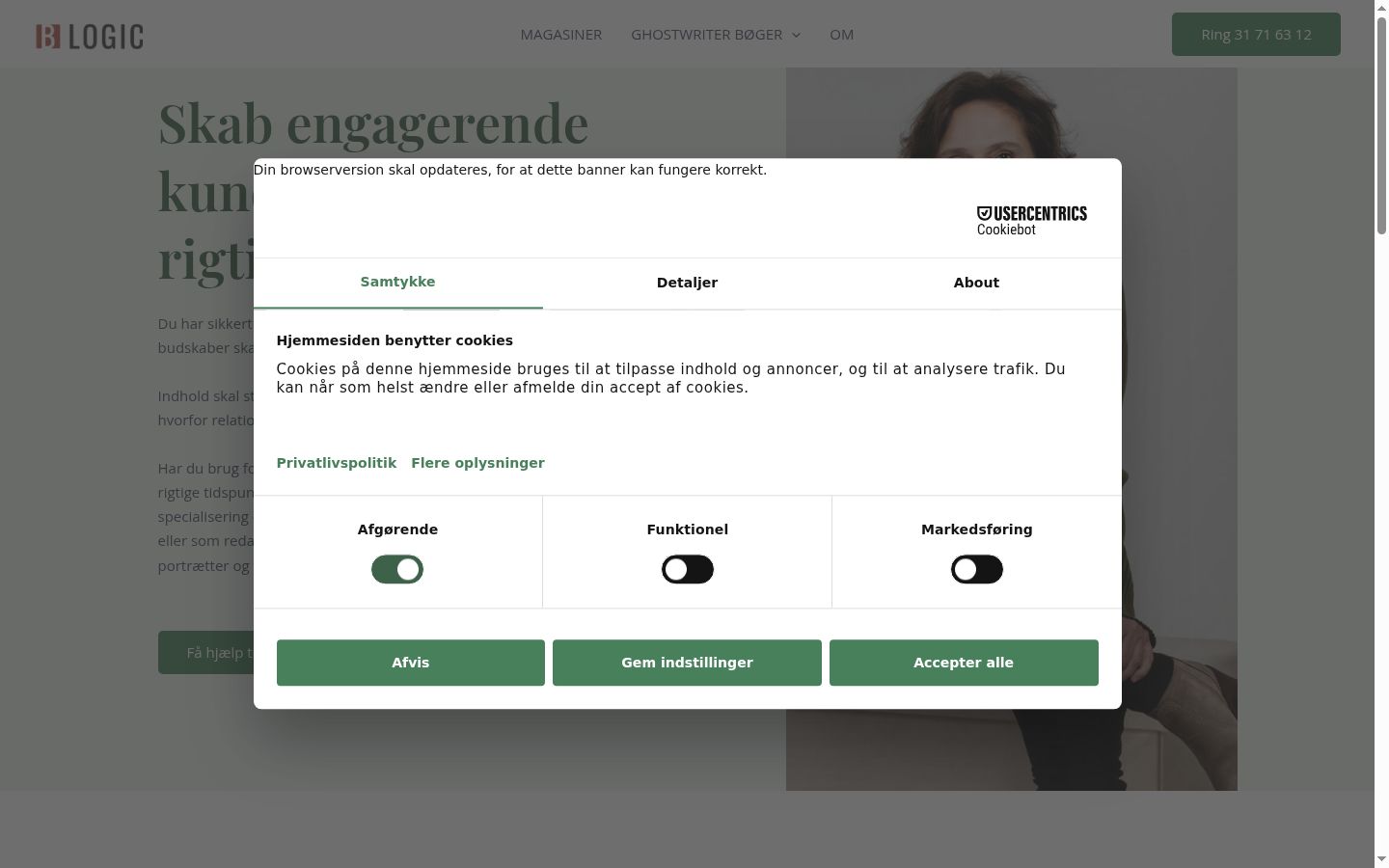 Screenshot tal-banner tal-kunsens muri qabel kwalunkwe interazzjoni