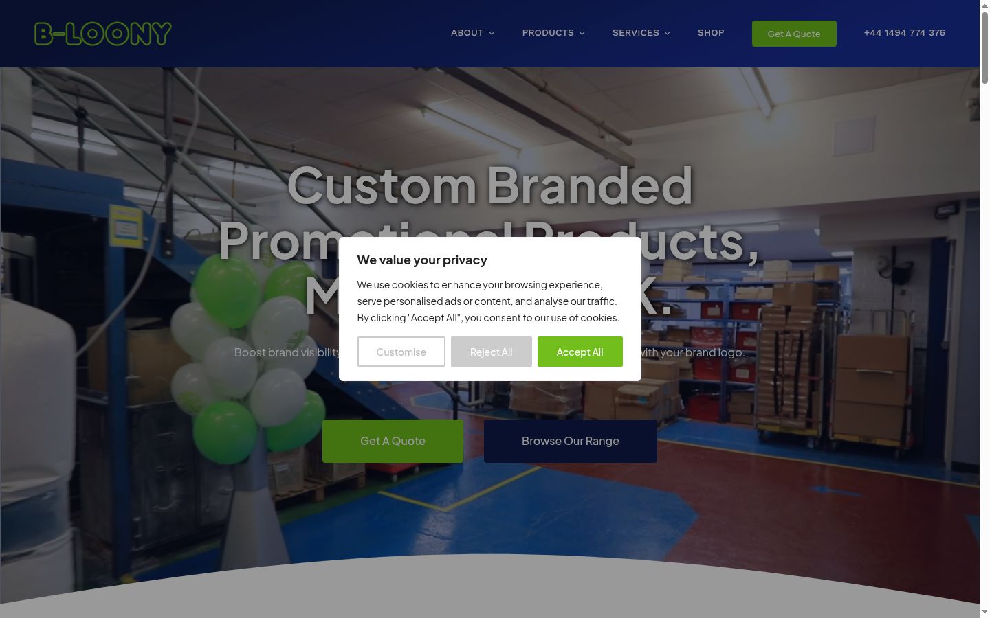 Screenshot of the consent banner shown before any interaction