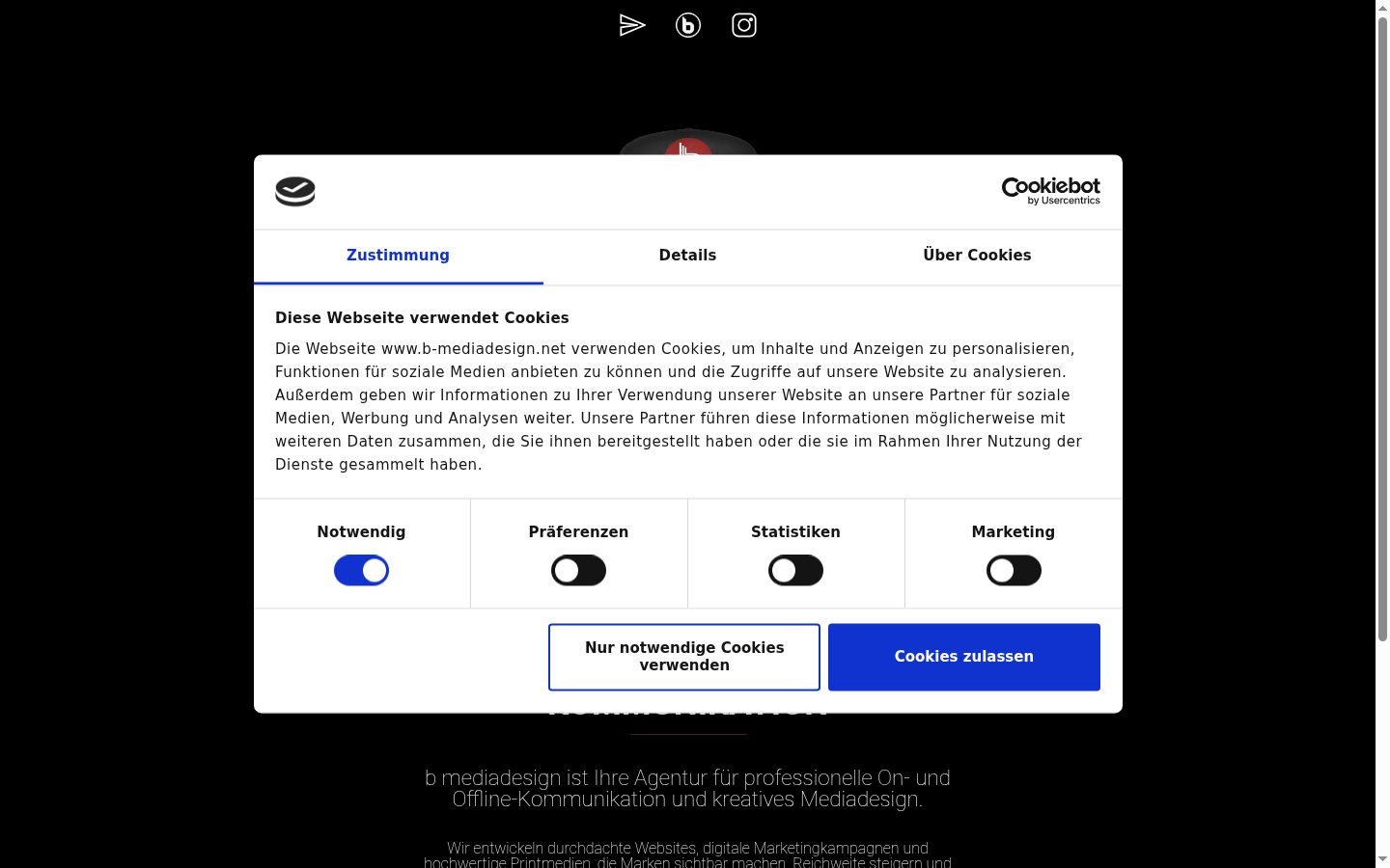 Sutikimo reklamjuostės, rodytos prieš bet kokią sąveiką, ekrano kopija