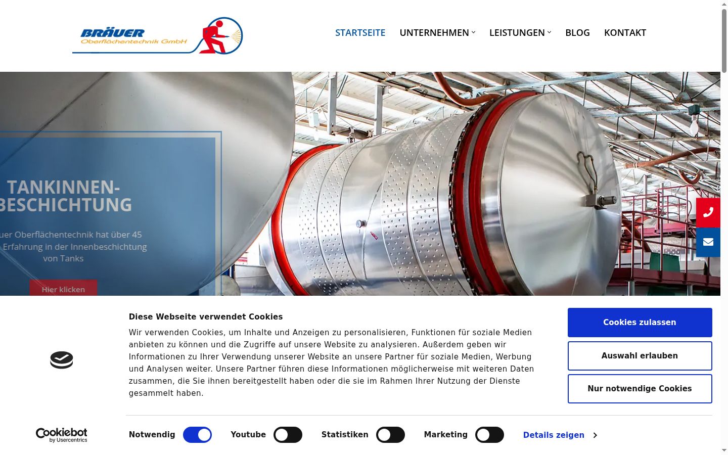 Screenshot of the consent banner shown before any interaction