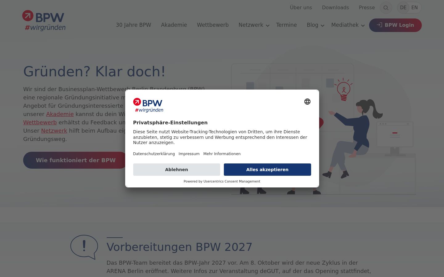 Screenshot tal-banner tal-kunsens muri qabel kwalunkwe interazzjoni