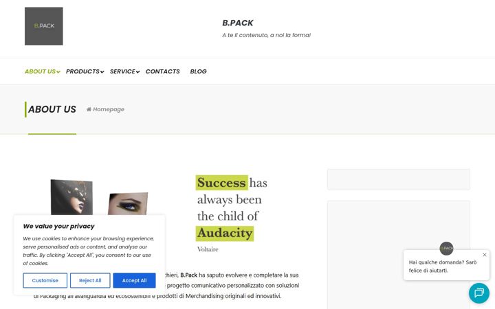 Skjermbilde av b-pack.eu
