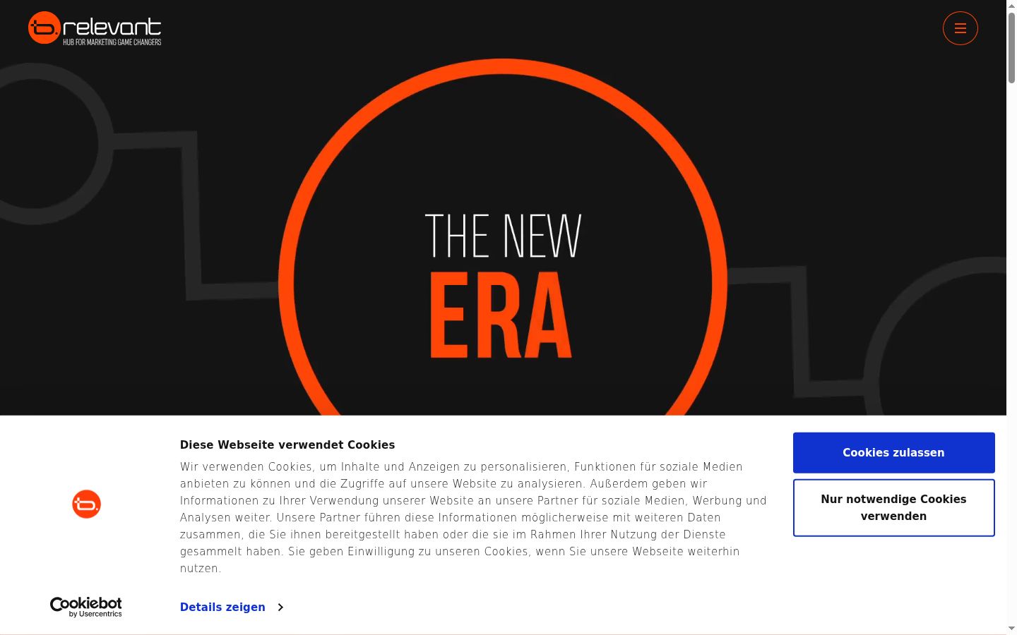 Screenshot of the consent banner shown before any interaction