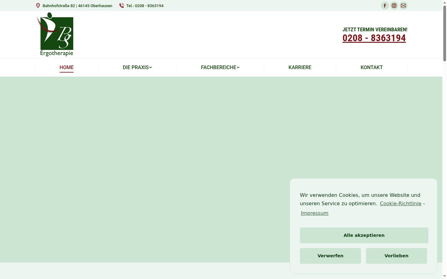 Screenshot of the consent banner shown before any interaction
