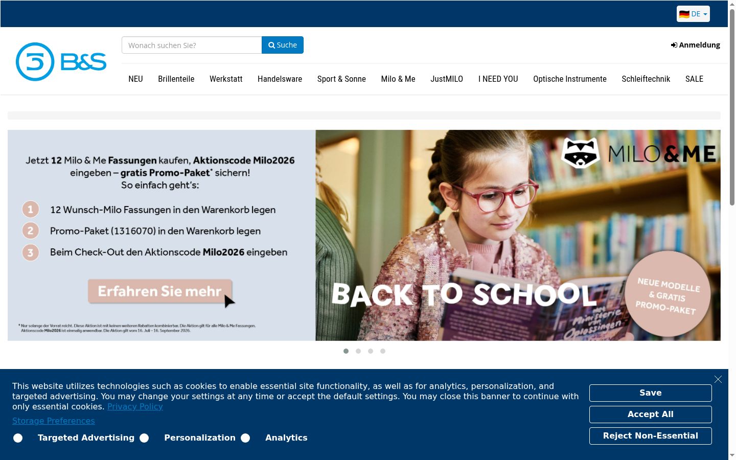 Screenshot of the consent banner shown before any interaction