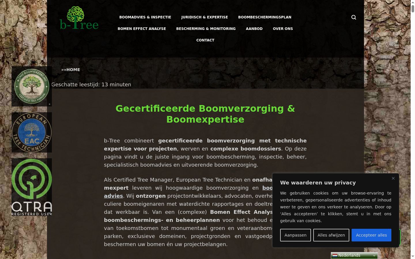 Screenshot des Einwilligungsbanners vor jeglicher Interaktion