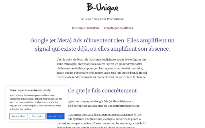 Screenshot of b-unique.ca