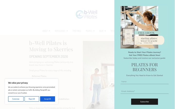 Screenshot of b-wellpilates.ie