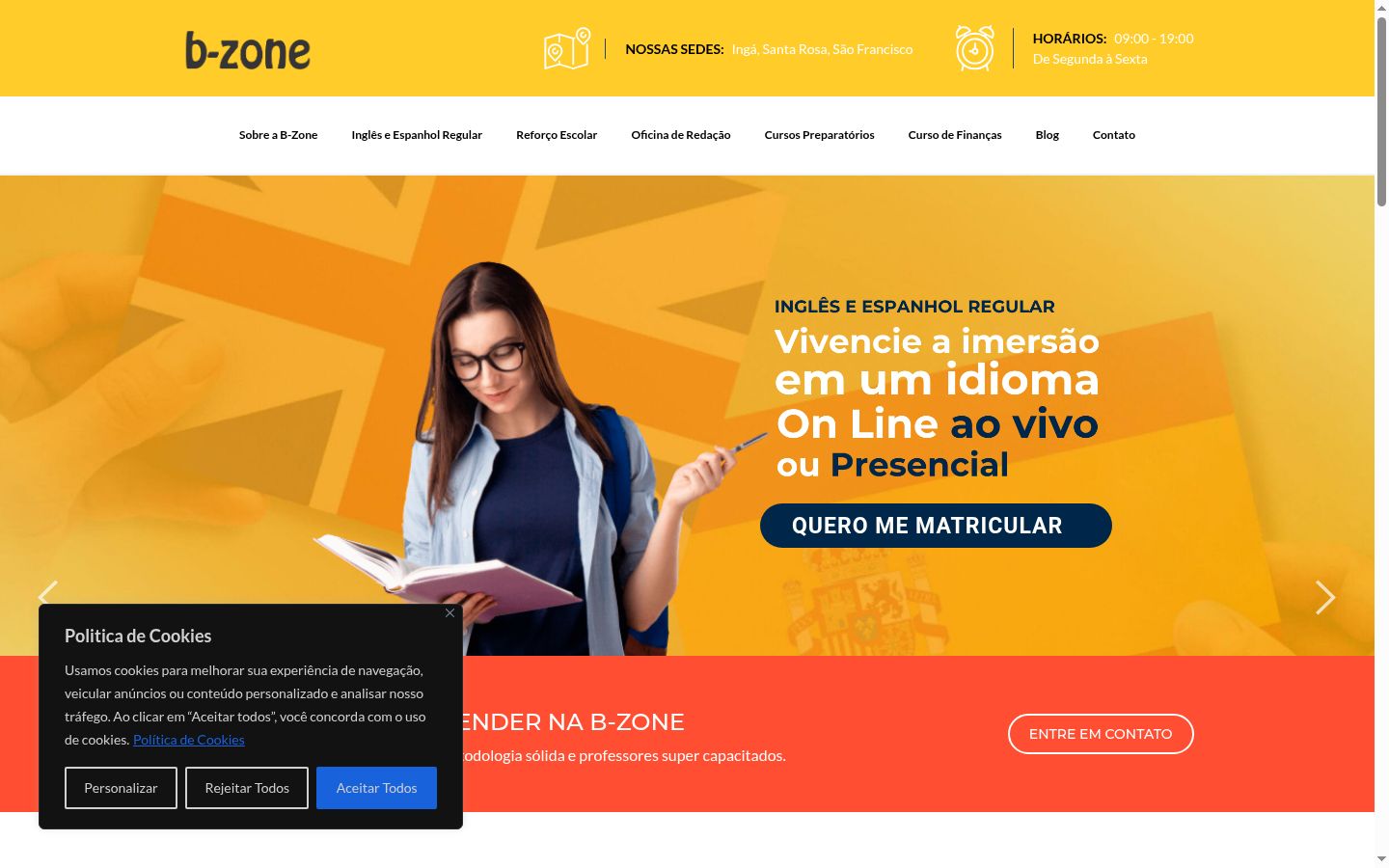 Screenshot del banner di consenso mostrato prima di qualsiasi interazione