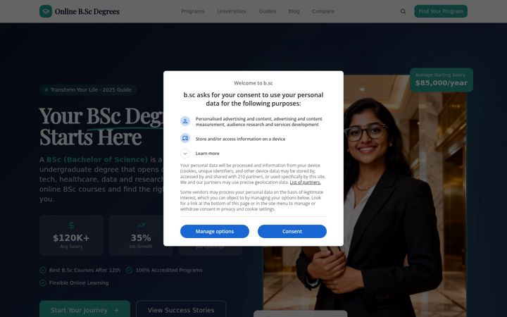 Screenshot of b.sc