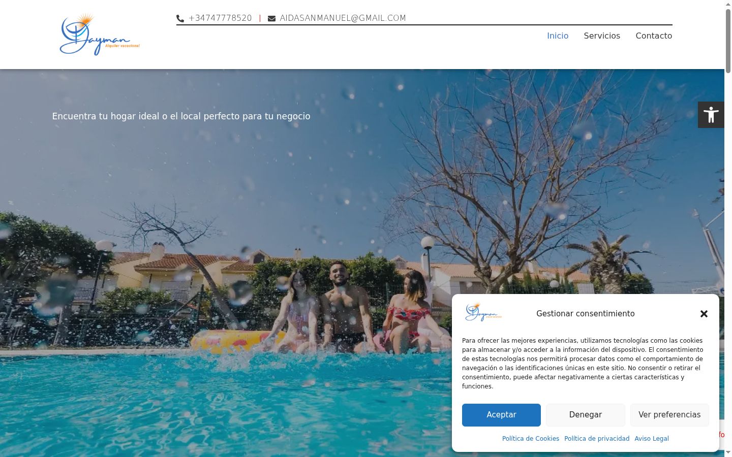 Capture d'écran de la bannière de consentement affichée avant toute interaction