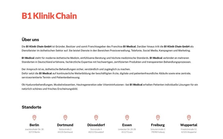 Screenshot of b1-klinik-chain.com