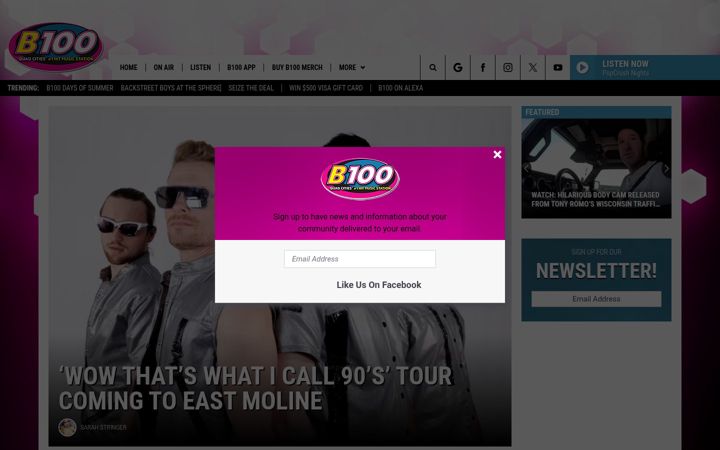 Screenshot of b100quadcities.com