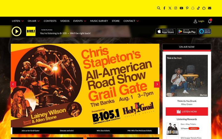 Screenshot of b105.com